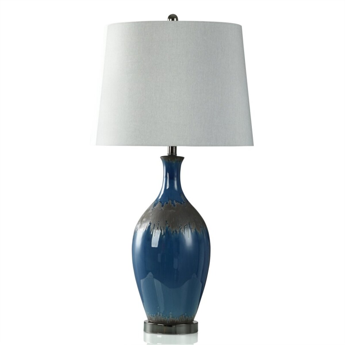 c5a0d6152be5c7f0b5e61f15b8e704ed Bowie Blue Table Lamp Two Tone Matte Black And Navy Glaze Base - Image 1