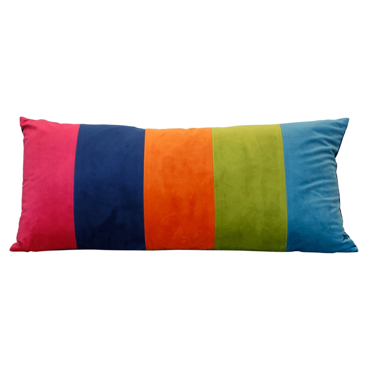 c5dfb97278302484d2c9051cc73c7e8e Weaver Lumbar Pillow | Multi Color Velvet Stripes | Down Feather Insert - Image 1