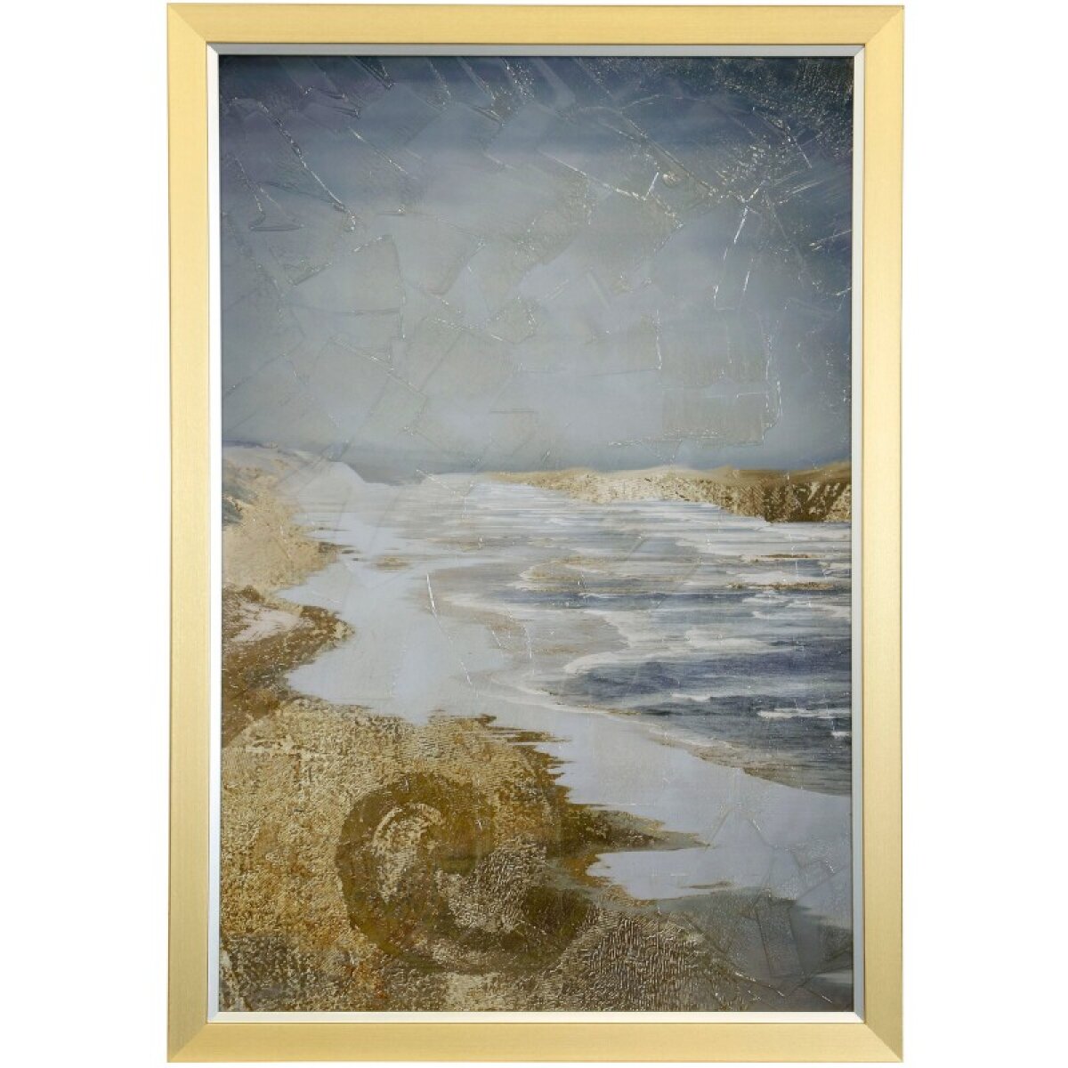 c6457813524c45813bbbb064c6cd628c Golden Shore Textured Framed Print - Image 1
