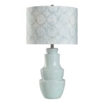 Norman Wyatt Home Faint Whisper Spa Blue Ceramic Table Lamp 30in