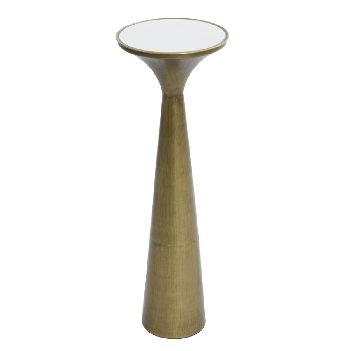 c66070f23665b128db83785f744de86e Spun Gold Drinking Table With White Marble Top - Image 1