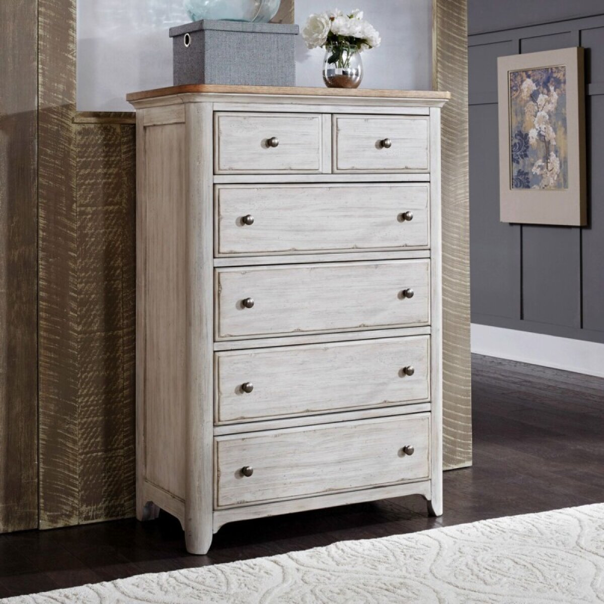 c6867056a38ec6cf46010e7b92b5d290 Farmhouse Reimagined 5 Drawer Chest - Image 1