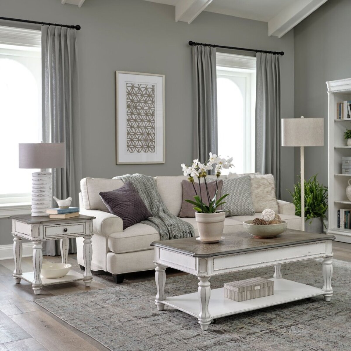 c6ccb1e5f5b91abfd1aa3cb29448e9e7 Magnolia Manor 3 Piece Set (1-Cocktail 2-End Tables) - Image 1