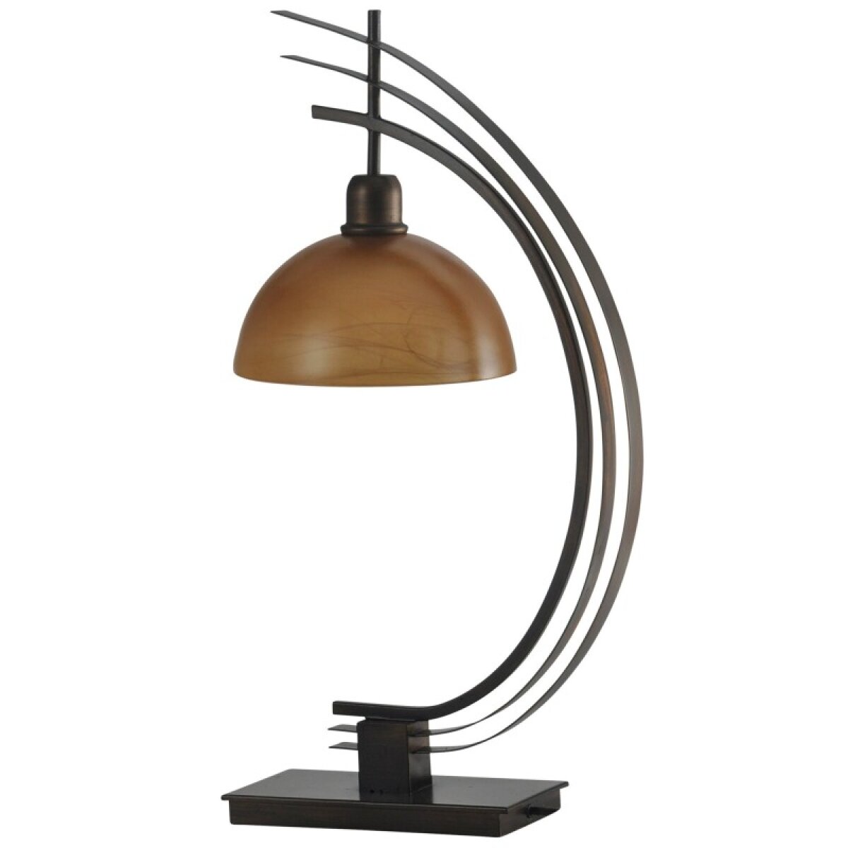 c6e773afe87983b99eb59d2f38345d2e Bronze Worldly Design Metal Accent Lamp With Glass Globe - Image 1