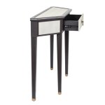 Dann Foley Lifestyle Console Table Ivory Faux Shagreen And Black Veneer Finish - Image 9