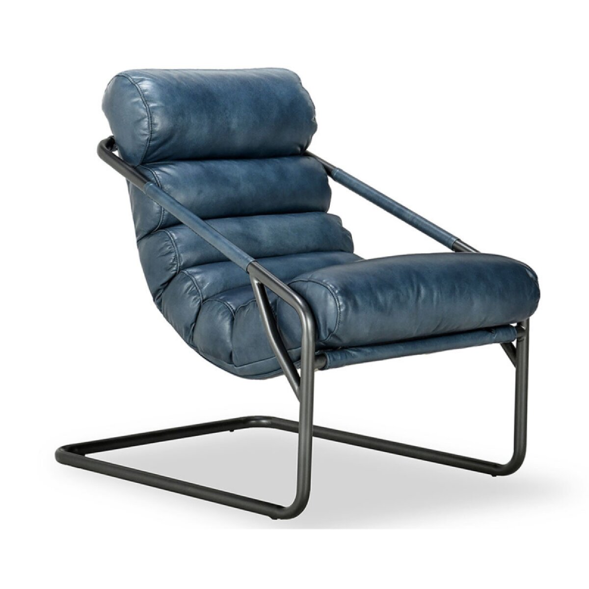 c7169ad83b3155a8916ebebf99345363 Jackson Leather Accent Chair - Ocean Blue - Image 1