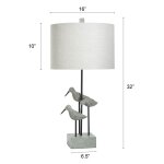 Sandpiper Table Lamp In Chittaway Bay Finish Linen Drum Shade - Image 6
