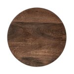 Andra Leather Round Accent Table - Cocoa Brown - Image 3