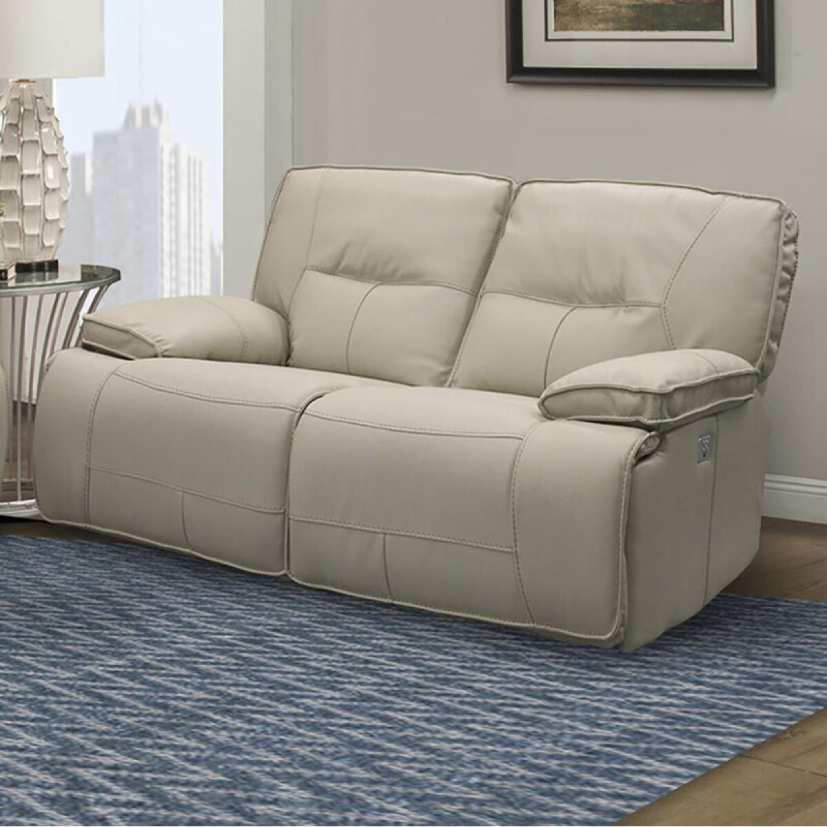 c7ac7ab1caebc7d6e40a4ce4d43db249 Spartacus - Oyster Power Loveseat - Image 1