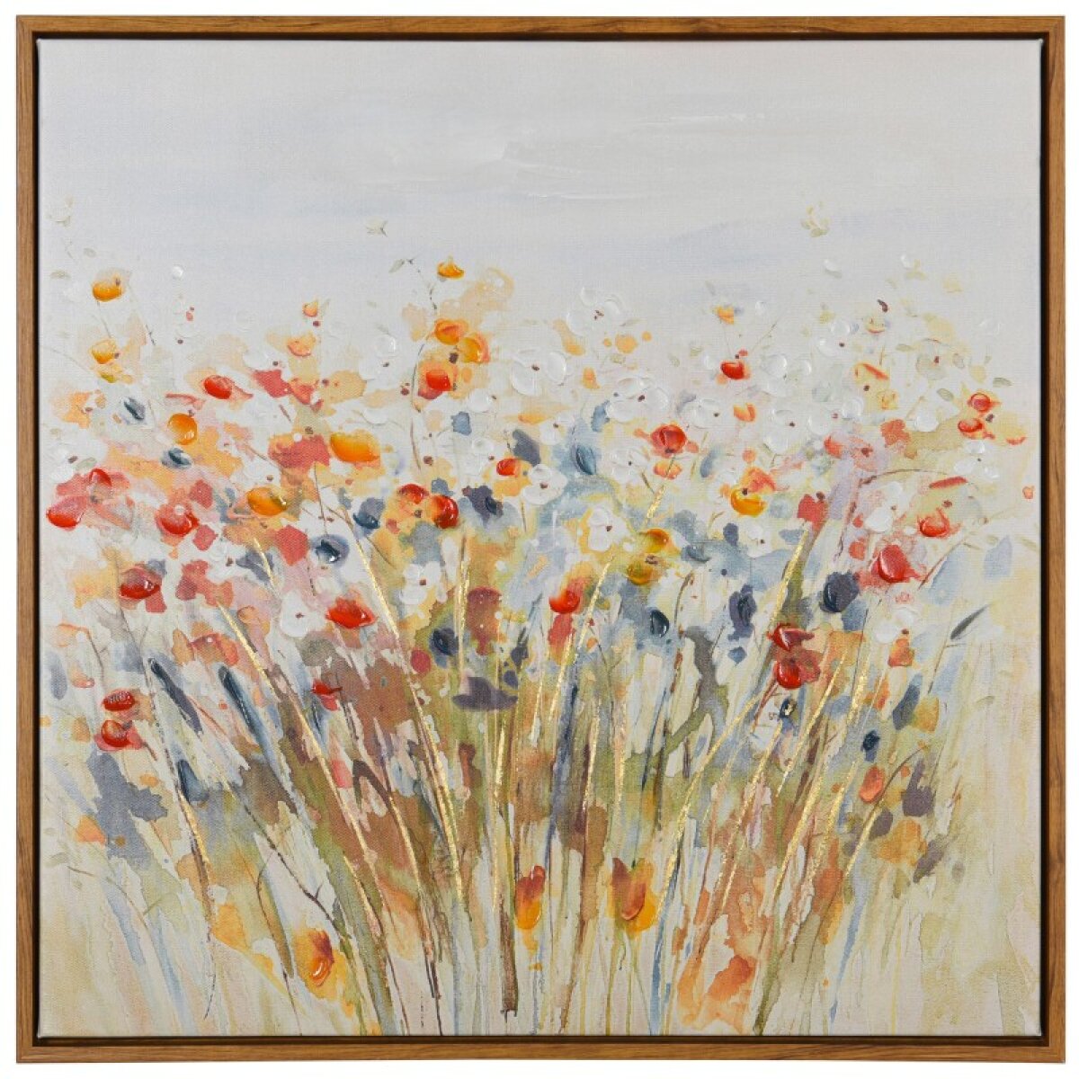 c7ba144fe328e8fe264b586caa2489bf Wildflowers Abstract Floral Landscape Canvas Art With Natural Frame - Image 1