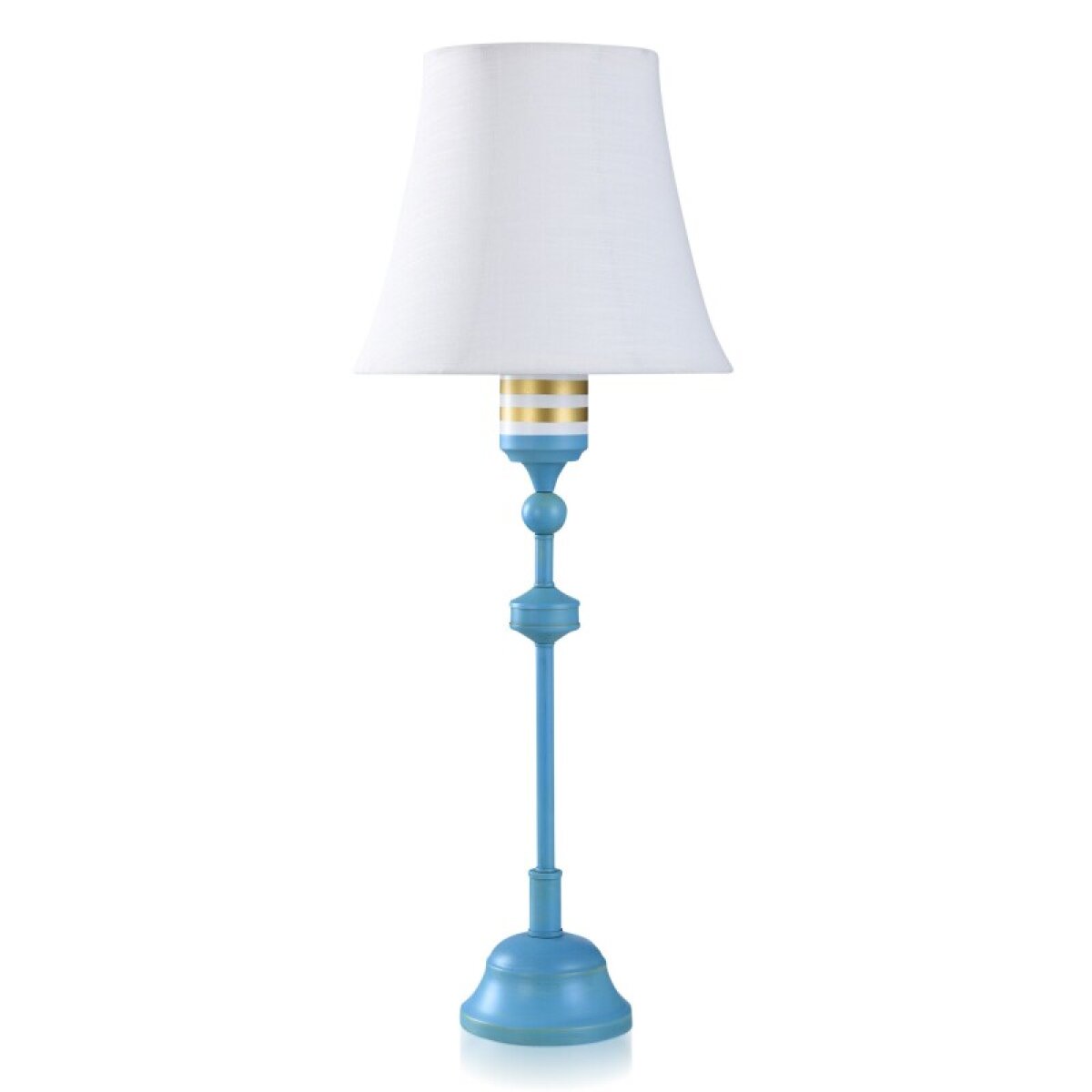 c7f14e434c004a4b0a425216f44f90a2 Dann Foley Lifestyle Baby Blue Metal Lamp With White Shade 60 Watts - Image 1