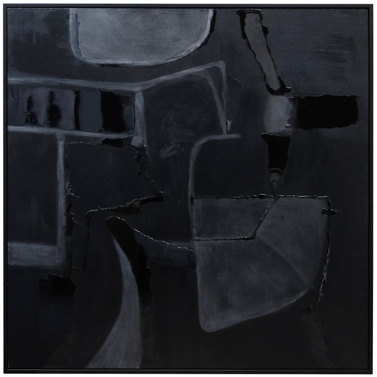 c8664d39946b247a82952b5f92226253 Obsidian Framed Canvas Art | Hand Painted Abstract | 1.5 Inch Frame - Image 1