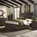 Thornwood Hills King Two Sided Storage Bed, Dresser & Mirror, Night Stand