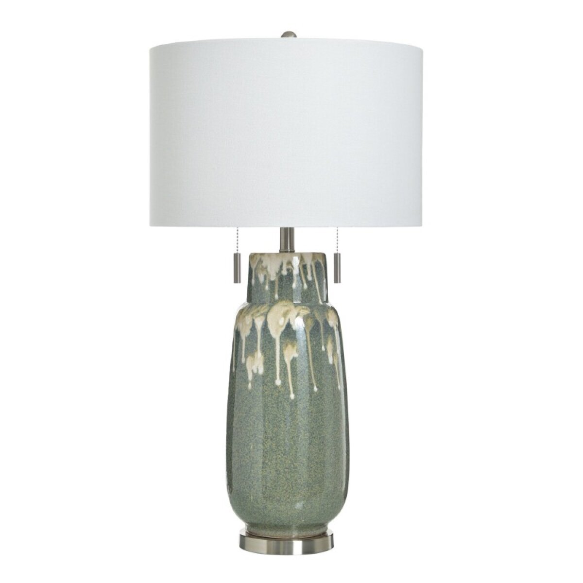 c8be14b4f068744574a10ae19b50f6c8 Rovine Sage Ceramic & Metal Table Lamp 60 Watts X 2 - Image 1