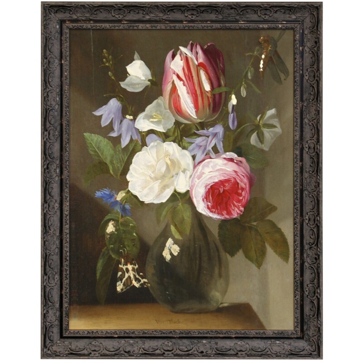 c90fe0a0696a5257e077a484ef1c4b3c Rase And Tulips In Vase Manufactured Framed Canvas - Image 1