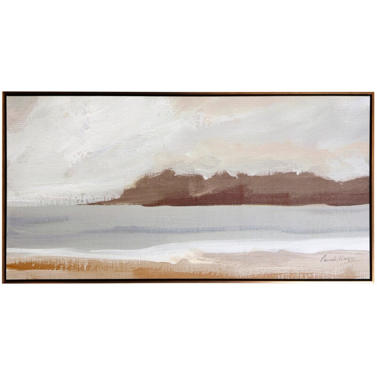 c9ce359bad270ca4911c3f1137cdefd4 Lake Beach Framed Stretched Canvas Print - Image 1