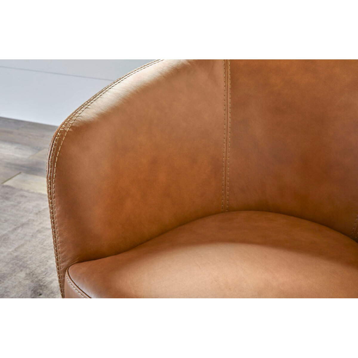 ca284babd5c1f976dfdd33677a471d36 Barolo - Vintage Caramel Swivel Club Chair - Image 1