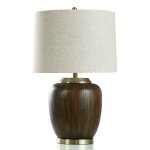 Badger Bronze Table Lamp Simply Modern Faux Wood Base With Bronze Accents 150w