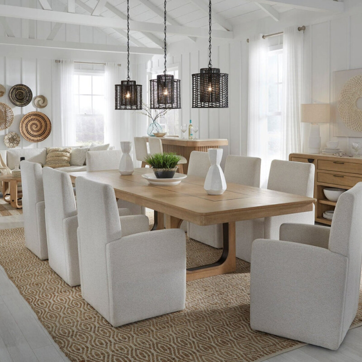 caf28ce8d137977d1f2ec9c89feced89 Escape Dining 84" Rectangular Table With 2x18" Leaves - Image 1