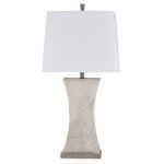 Joes White & Finn Linear Embossed Resin Table Lamp 100 Watts
