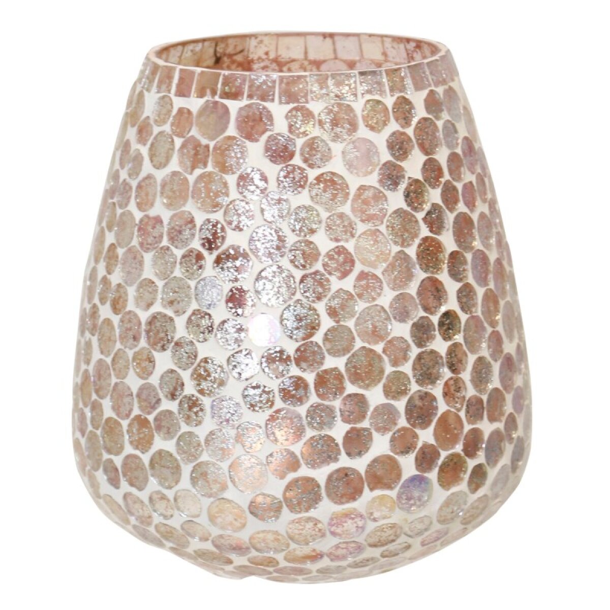 cccb4c4349bc4fee917b6969c23d382c Pink Mosaic Glass Vase - Image 1