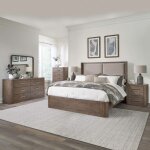 South Bend King Shelter Bed, Dresser & Mirror, Chest, Night Stand