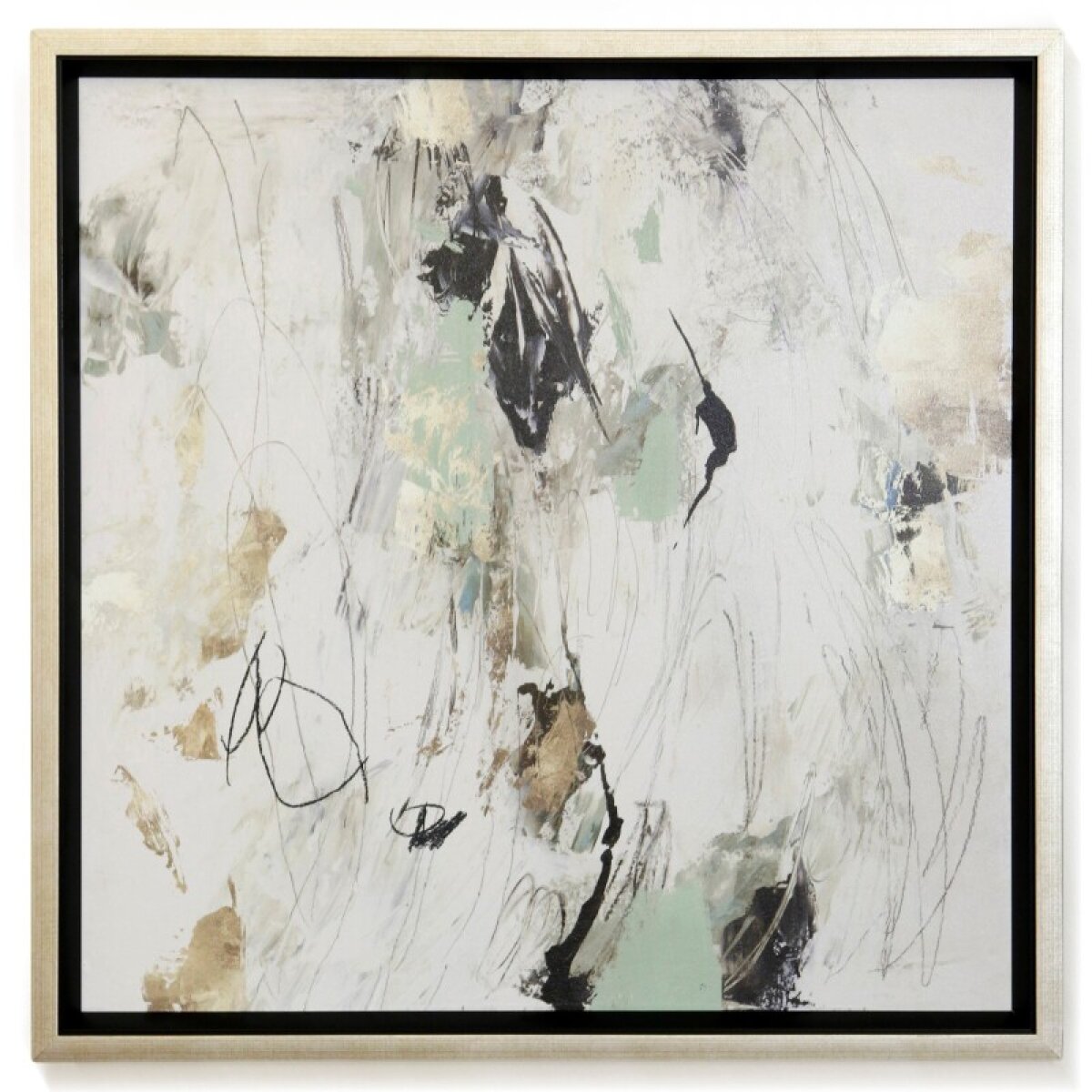 ce3eda69c24c04f1153914515f402000 Greenish Textured Framed Print - Image 1