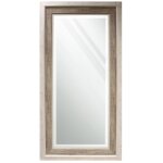 Rectangular Two Toned Wood Frame Leaner Mirror Weight 25lbs