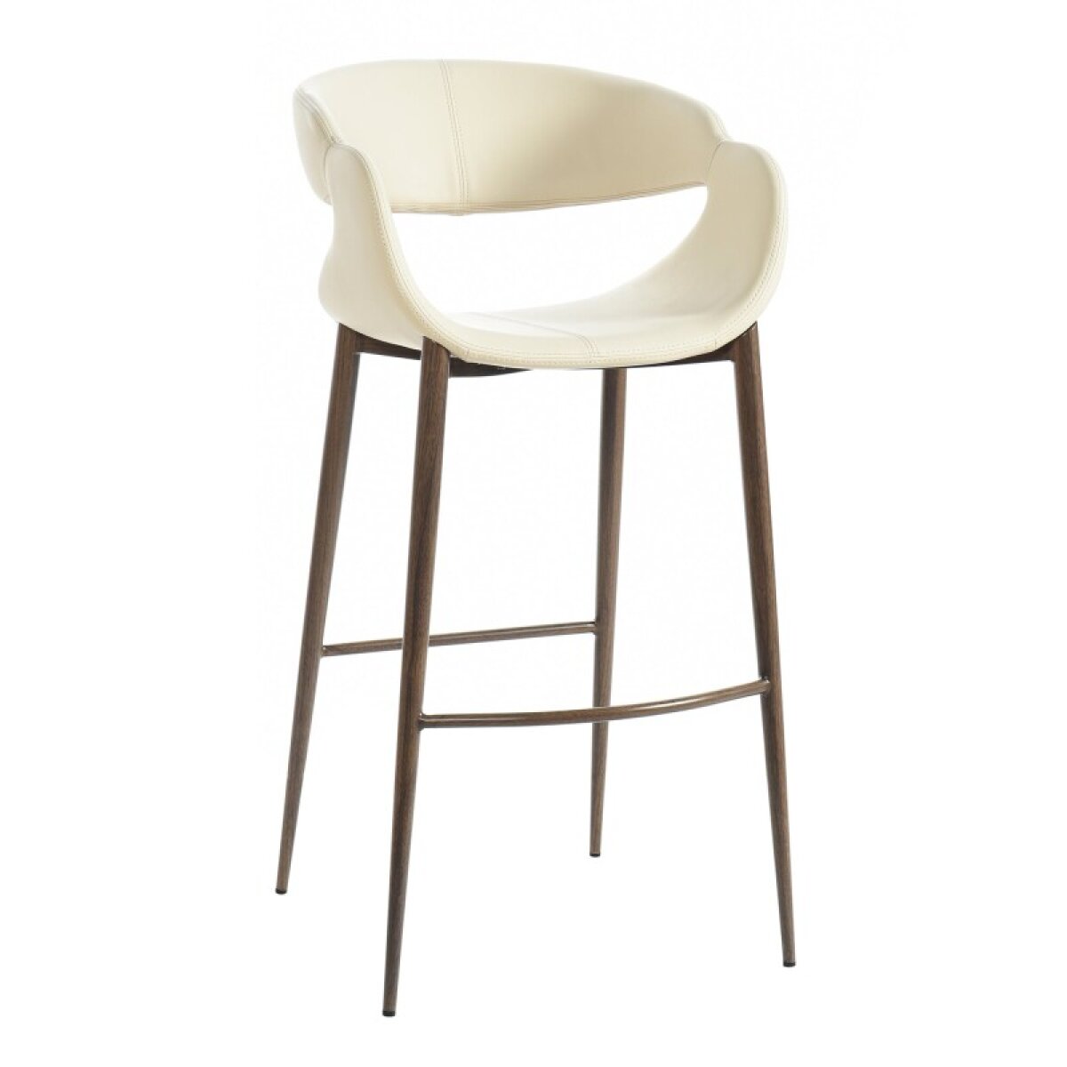 ced8aeaf51b44cf8989c4877b78070da Light Beige Vintage Faux Leather Bar Stool - Image 1
