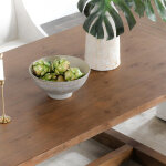 Lyra Pine Wood 80-110" Extension Dining Table Smoke Brown - Smoke Brown - Image 10