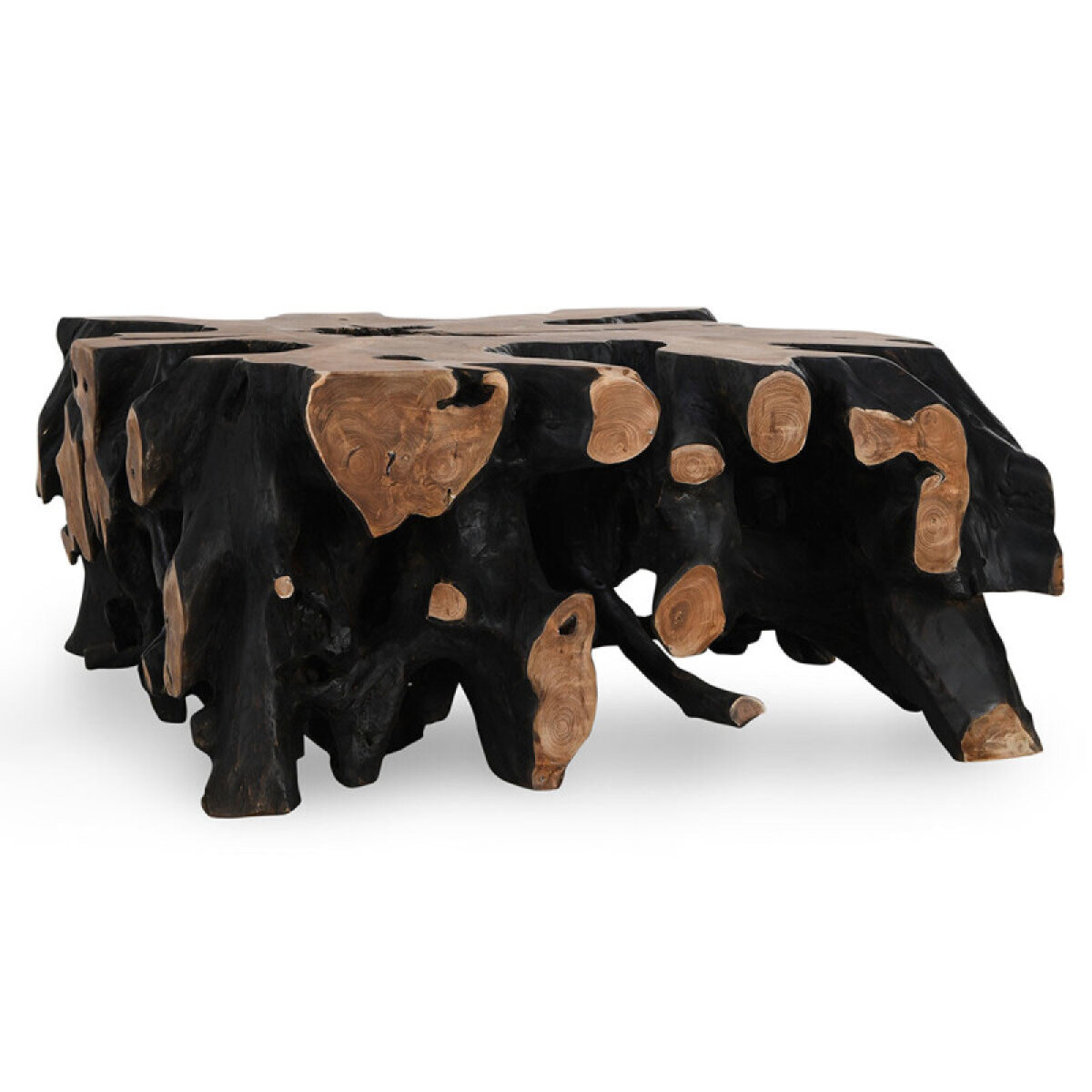cf74a2f3b8c48c169b17323f71d561bd Cypress Teak Root Square Coffee Table - Black/natural - Image 1