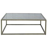 Christian Rectangular Iron & Glass Cocktail Table - Image 3