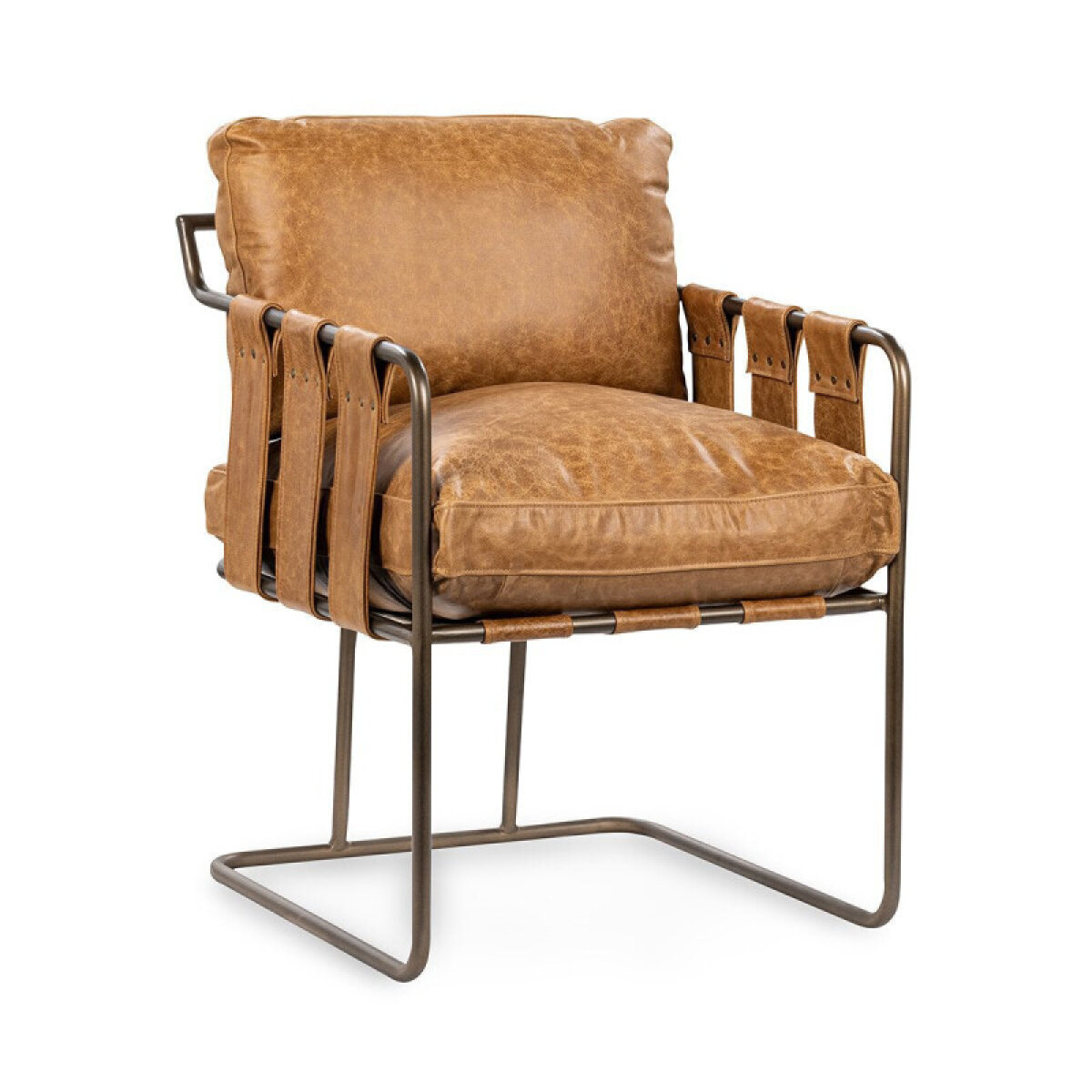 cfc56083d9d45d4afc840d4d913ebb2a Strapling Leather Dining Chair - Sedona Brown - Image 1