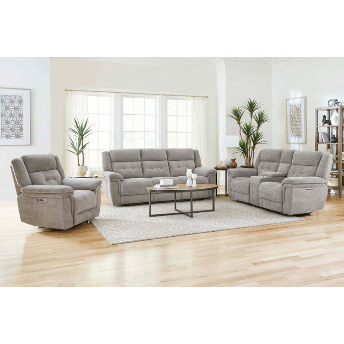 d056262a2b6939ca4511658c85562948 Richland - Bristol Grey Power Sofa Group With Power Headrests - Image 1