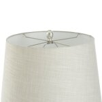 Roanoke Brown Table Lamp Thick Fluted Polyresin Base With Faux Wood Brushed Finish - Image 5