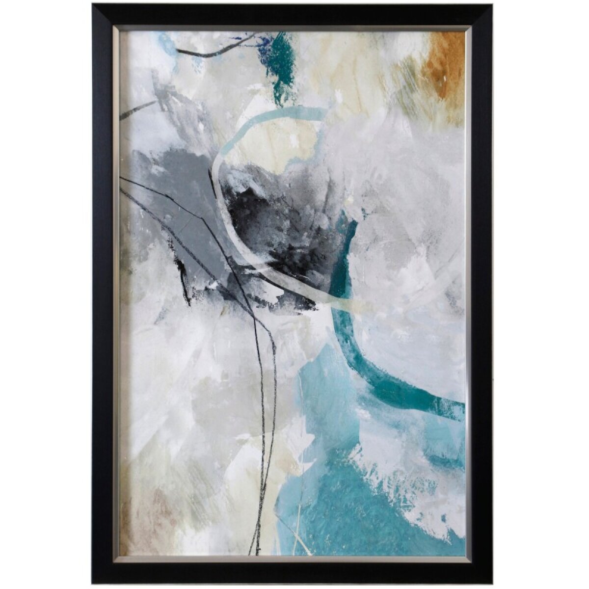 d1ceceed89e75b417a7d18d6be756a51 Enigmatic Teal Iii Textured Framed Print - Image 1