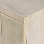 Adeline Credenza Three Door Shagreen Tiled Design Light Cream Finish - Image 5