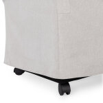Warwick Upholstered Rolling Dining Chair - Stone Beige - Image 7