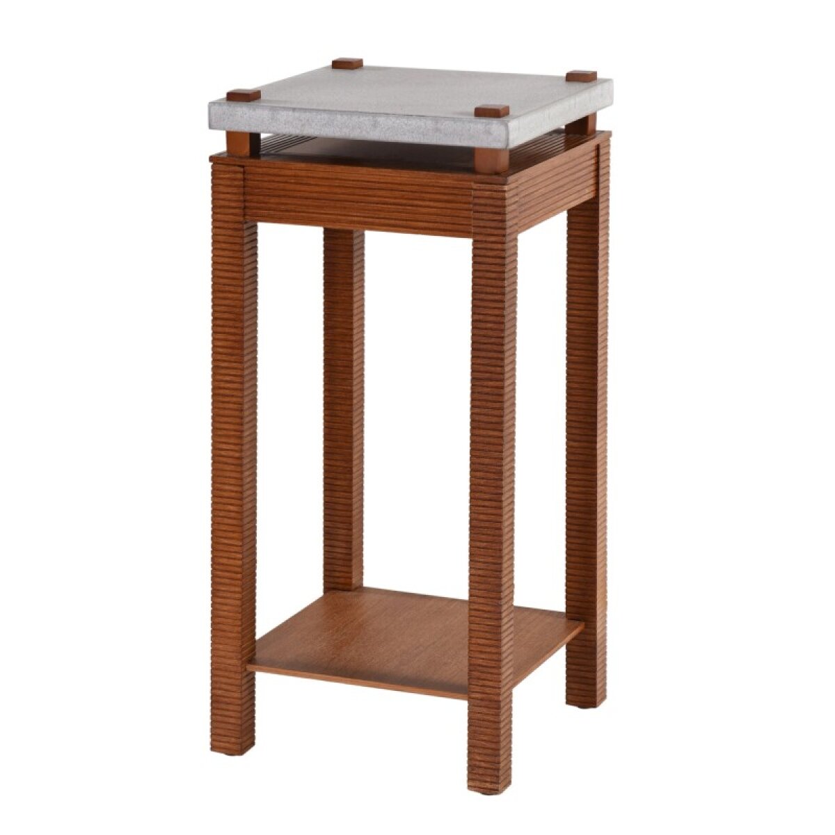 d2684ea7b17652355fabc44897fb7622 Cement Gray & Zebra Cherry Norman Wyatt Home Plant Stand - Image 1