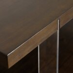 Austin Coffee Table Two Tier Table Chestnut Brown Veneer And Acrylic Frame - Image 3
