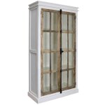 Tucker Curio Cabinet Solid Mango Wood Clear Tempered Glass Window Pane Door Panels With Classic