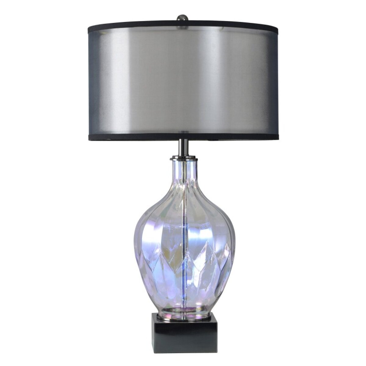 d3613c144d80dee3037e08a4faffcfe3 Opuzen Ebony Pearl Plated Glass & Steel Table Lamp 100 Watts - Image 1