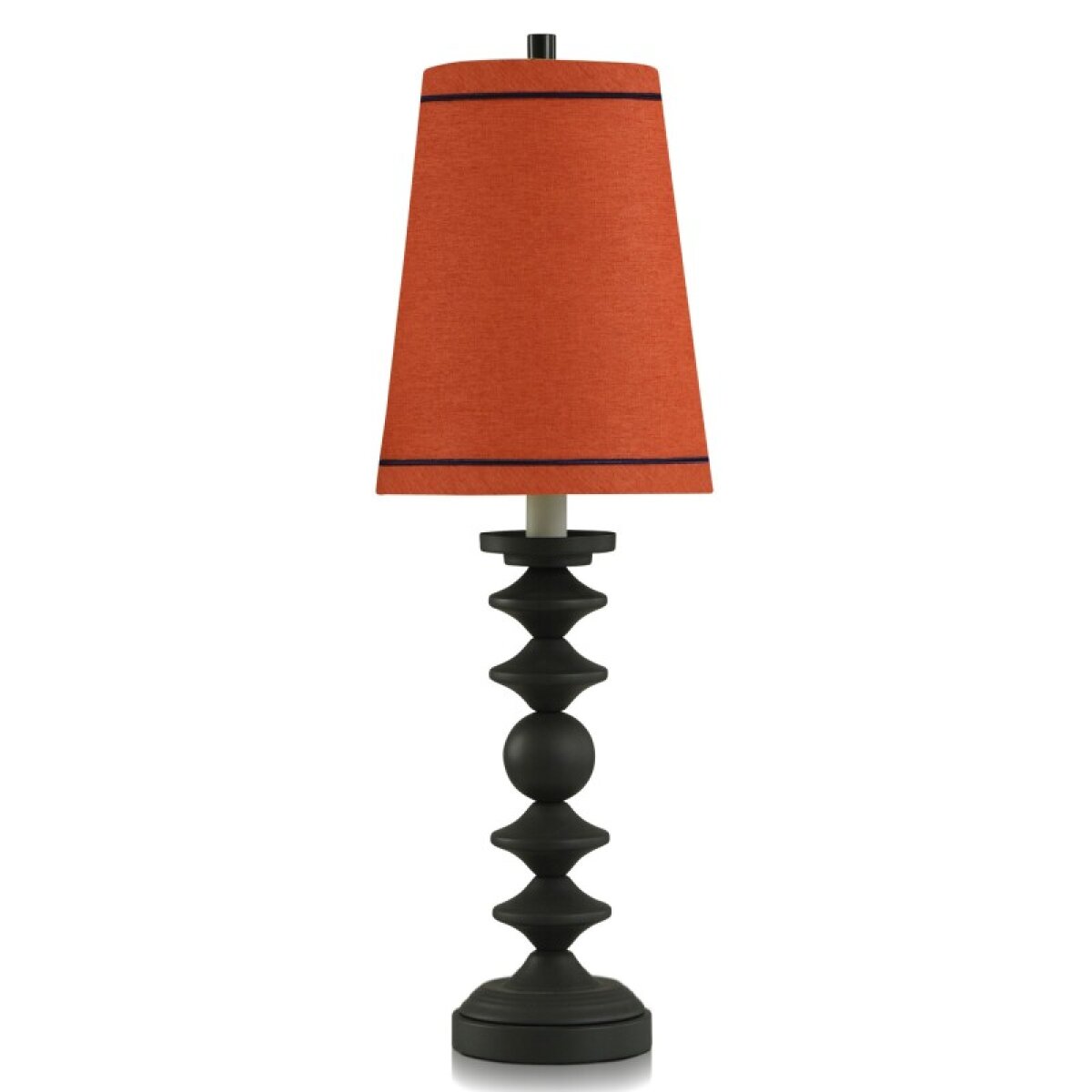 d367f989578ea0eac96d03111951b400 Dann Foley Lifestyle Table Lamp Art Deco Geometric Base And Orange Shade - Image 1