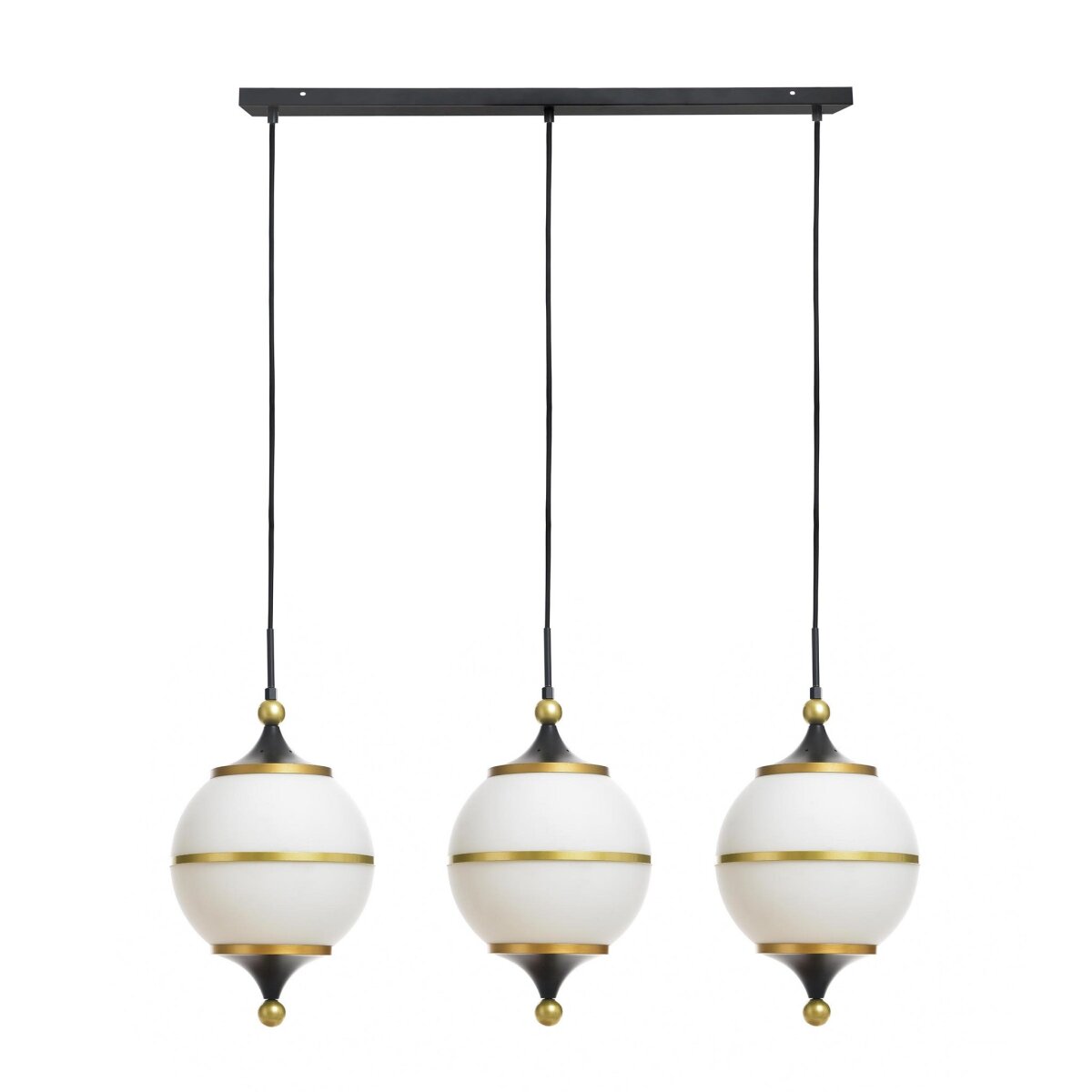 d36c64ecd2f52f05f66ca9ce6edfa4c5 Benedict Chandelier Ii | Milk Glass Globes With Brass And Black Finished Metal - Image 1