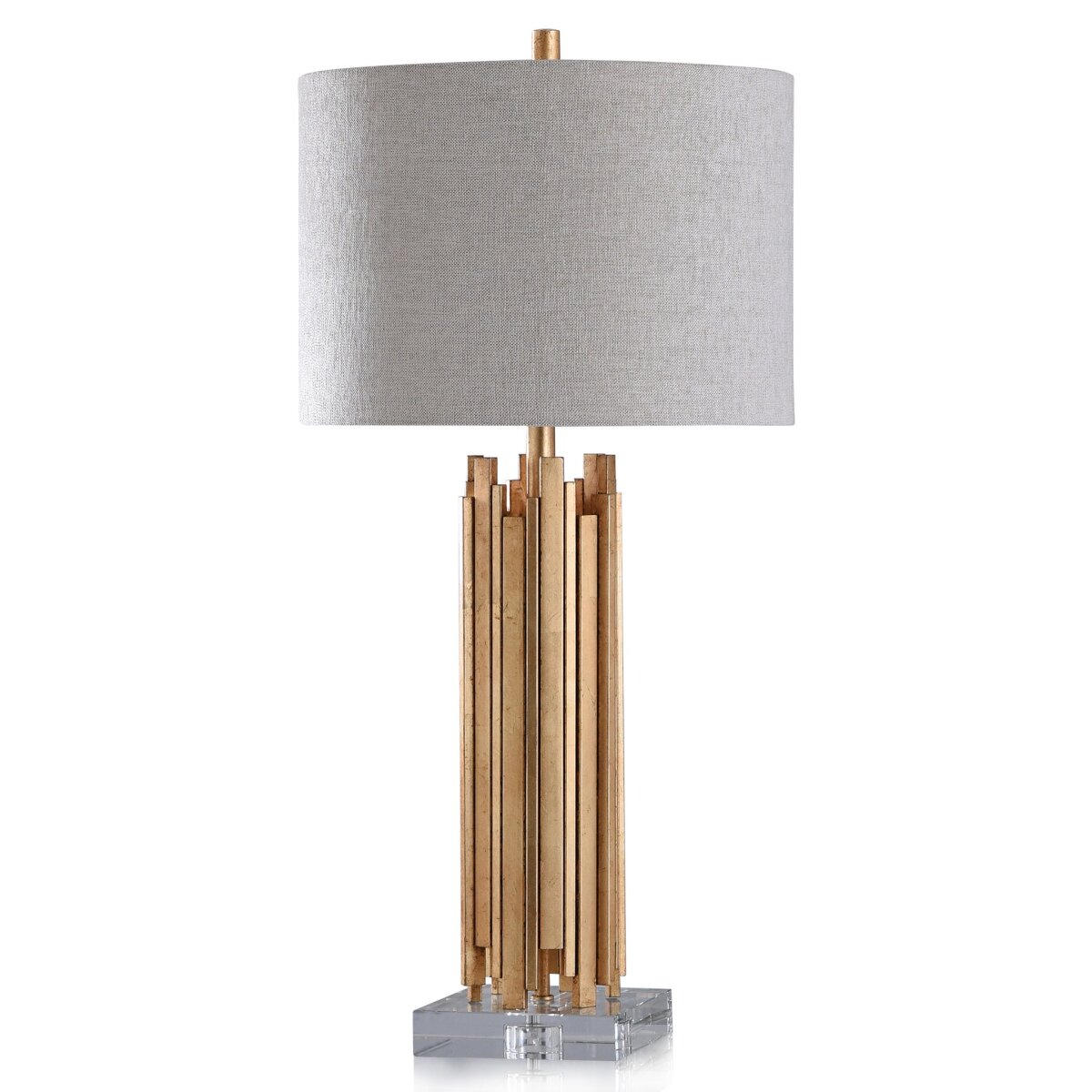 d4439bedb44341fe8e474d92031e3294 Venetian Table Lamp | Gold Finish On Metal Body With Crystal Base | Hardback Shade - Image 1