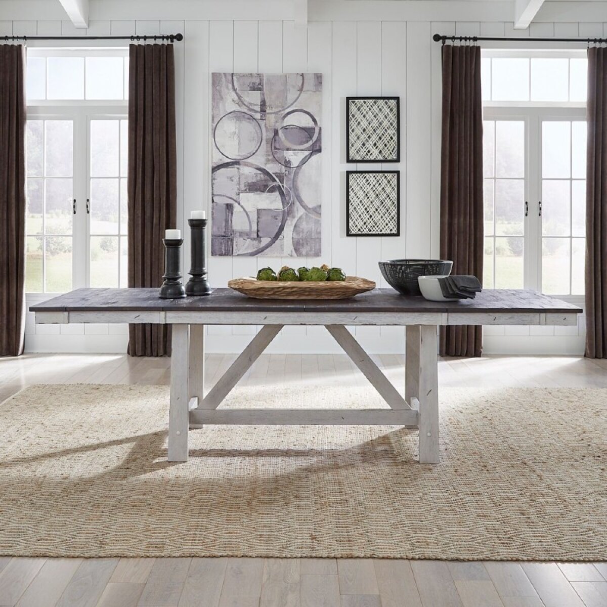 d44f55f3fe6962dc1435a2a07fb6193c Farmhouse Trestle Table - Image 1