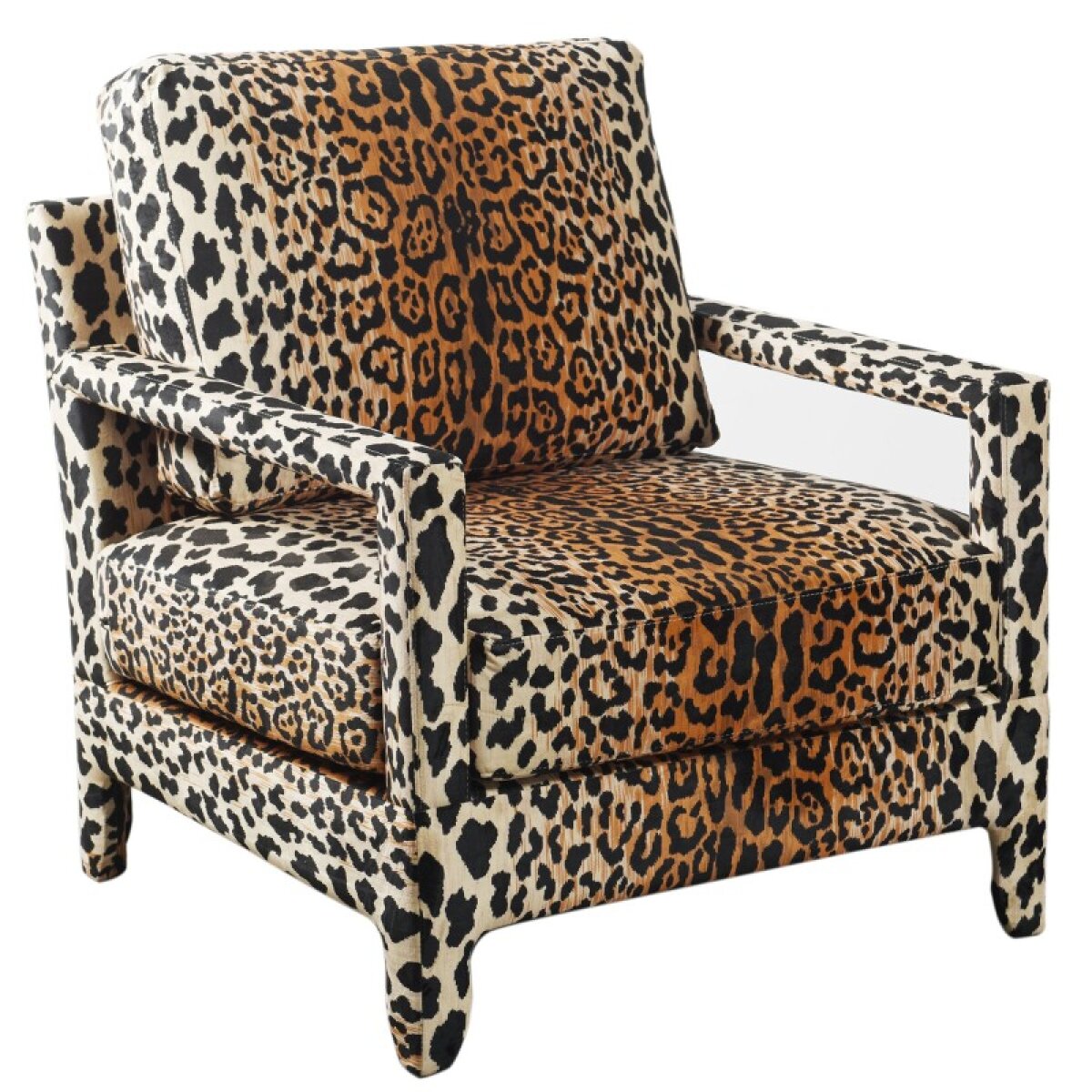 d4bc20391530922299ff115601df4d70 Dann Foley Lifestyle Lounge Chair Covered Cheetah Print Fabric - Image 1