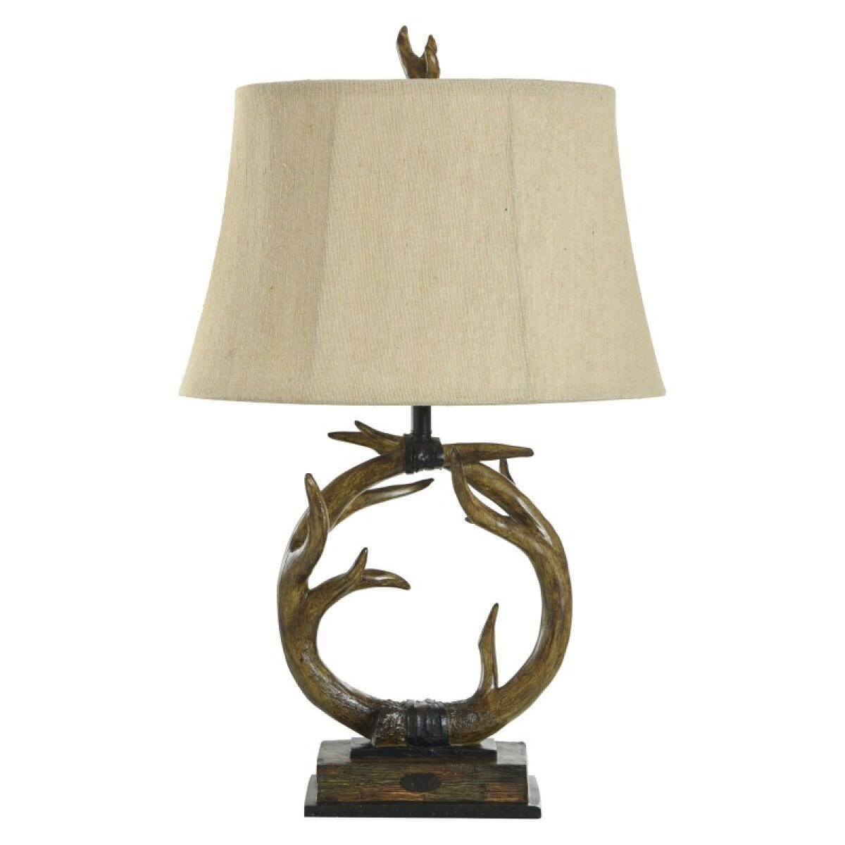 d57a05a378c64bc0e53ec41fd48847e2 Antler Table Lamp With Custom Fabric Shade - Image 1