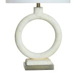 Speckled Cream Table Lamp Open Circle Cement Design In Textured Cream Finish - Image 3