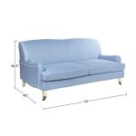 Dann Foley Lifestyle Baby Blue Upholstered Sofa On Casters - Image 6